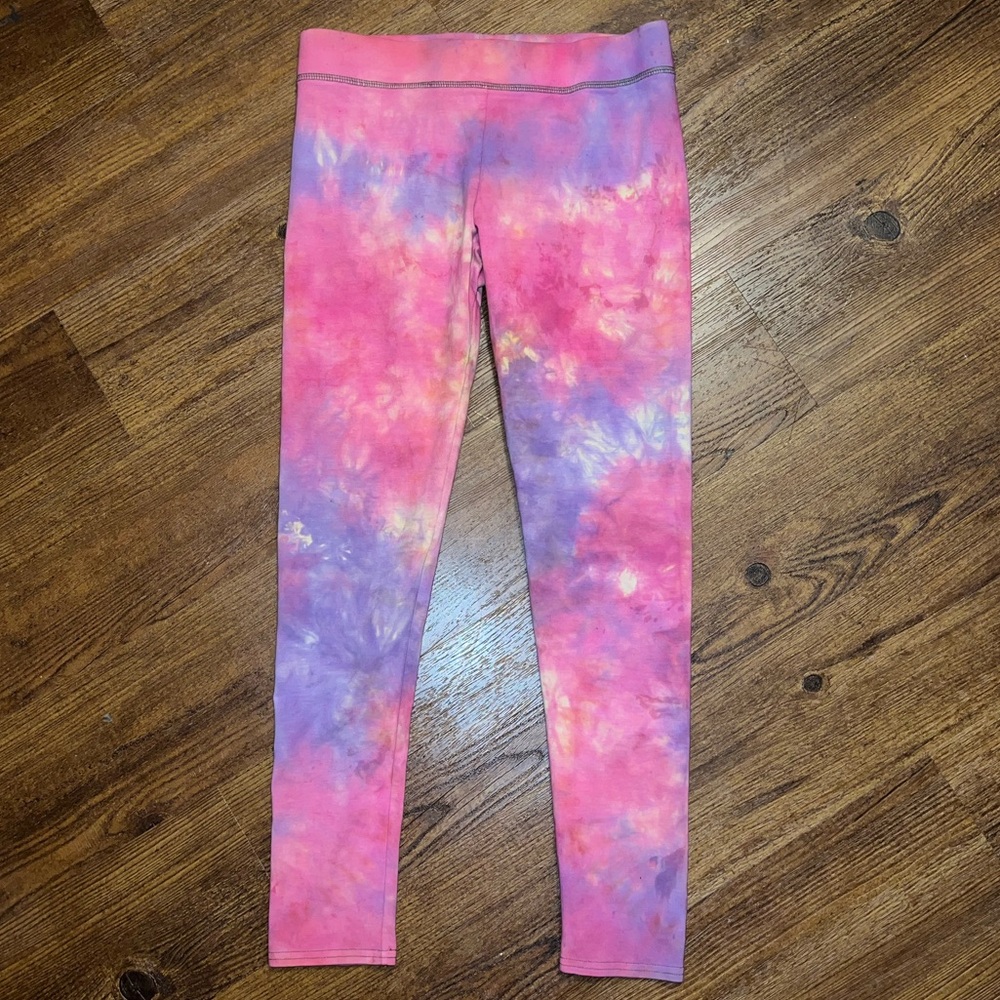 Aerie Pink & Purple Custom Tie-Dye Cotton Stretch Legging Size M - Picture 3 of 7